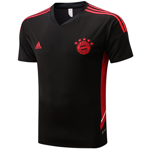 Bayern munich training jersey soccer uniform men's shirt football short sleeve sport top t-shirt black 2022-2023